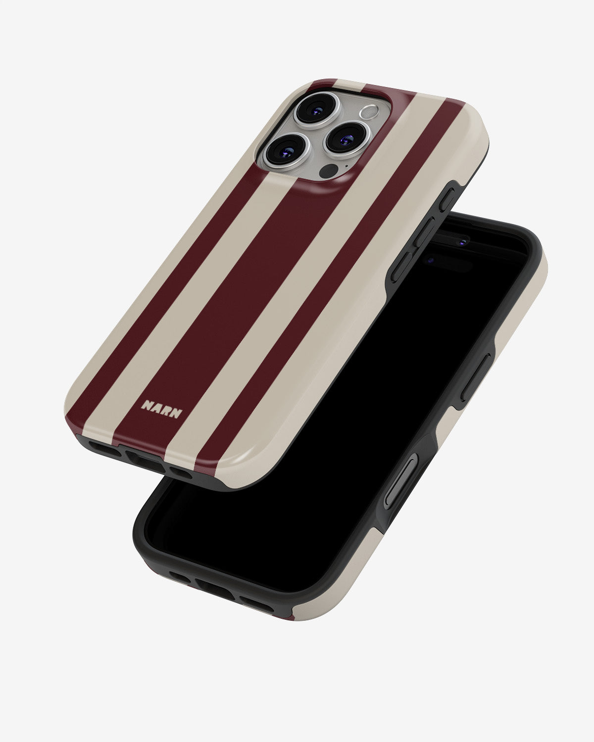 iPhone 16 Pro Tough Case – Bordeaux Stripe - View 4