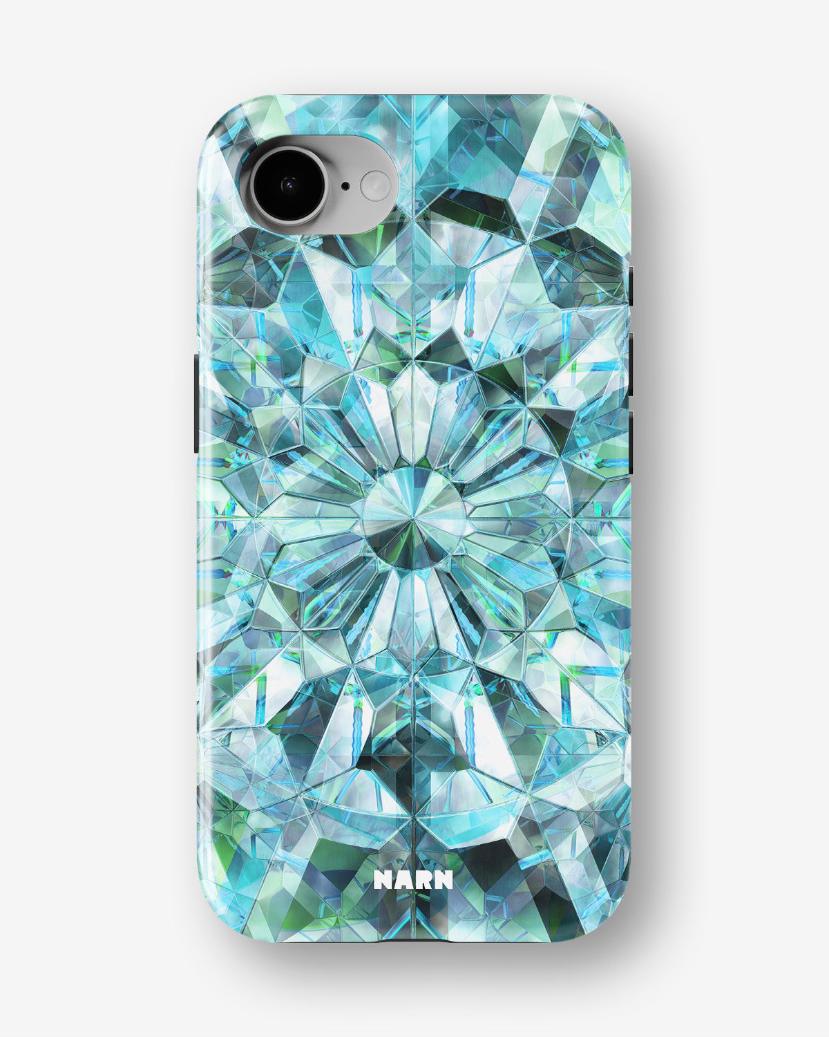 iPhone 16e Tough Case – Green Crystals - View 1