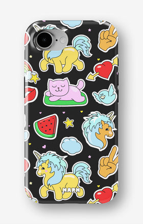 iPhone 16e Tough Case – Cute Stickers - View 1