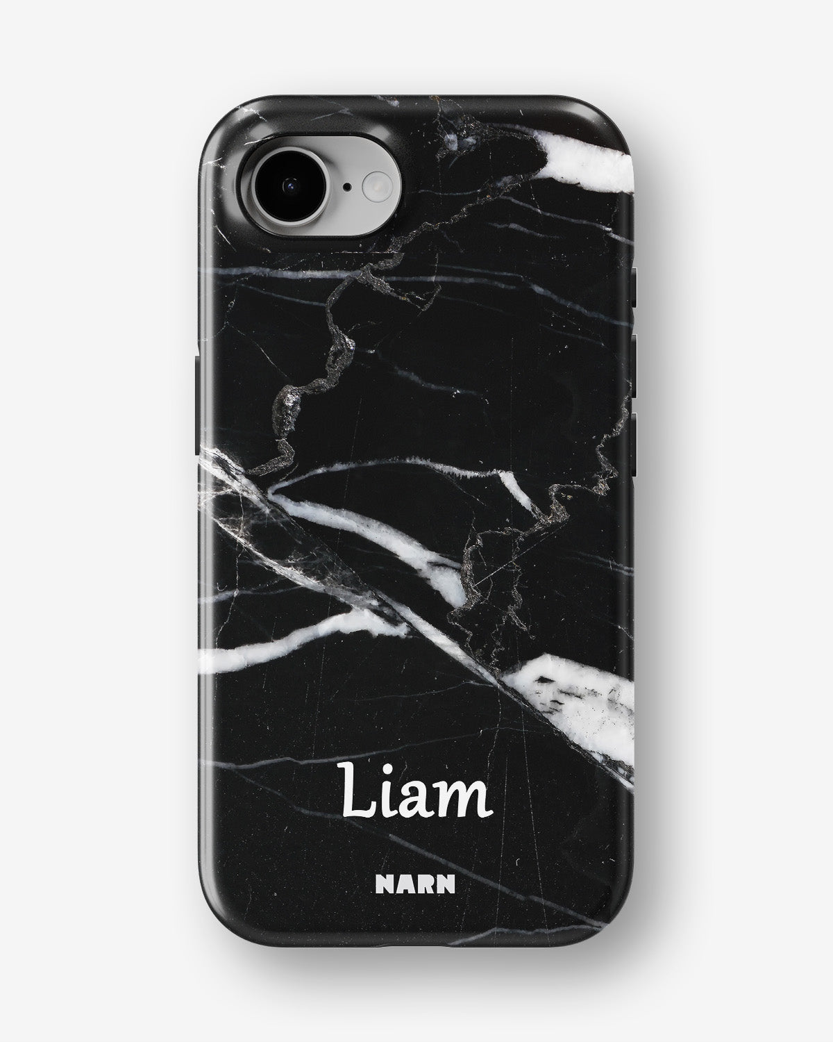 iPhone 16e Tough Case – Custom - Black Marble - View 1