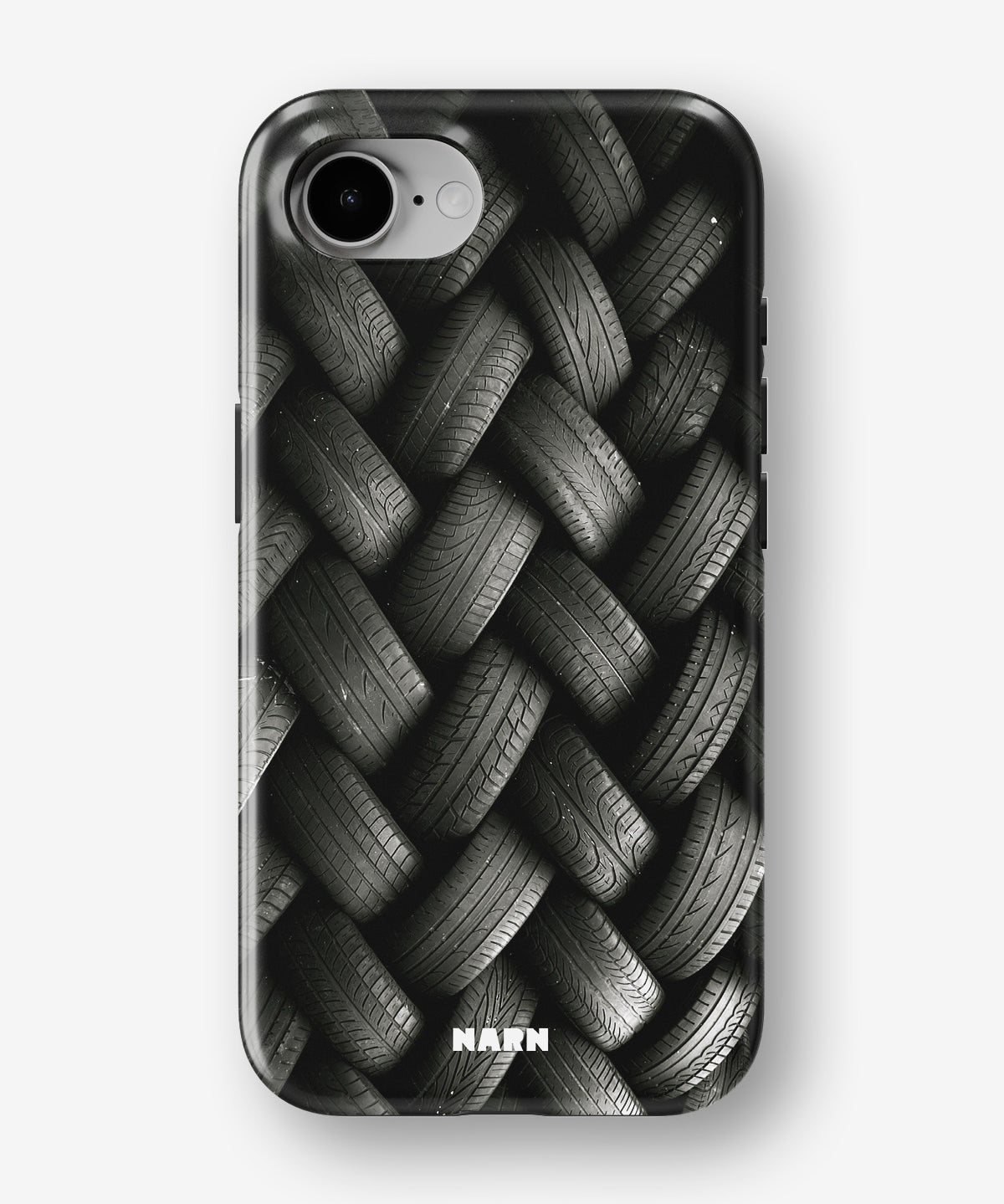 iPhone 16e Tough Case – Tires Wall - View 1