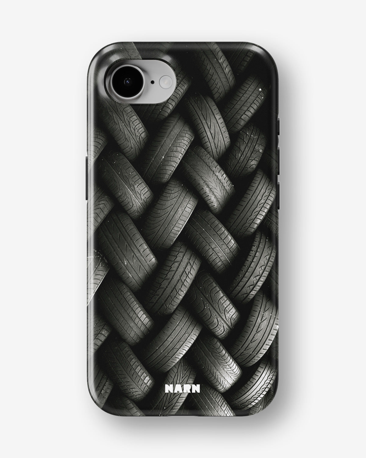 iPhone 16e Tough Case – Tires Wall - View 1