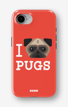 iPhone 16e Tough Case – I Love Pugs - View 1