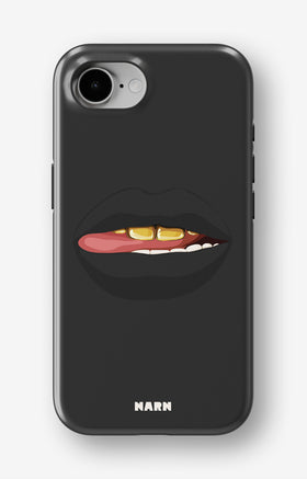 iPhone 16e Tough Case – Golden Lips - View 1