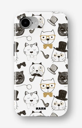 iPhone 16e Tough Case – Cartoon Cats - View 1