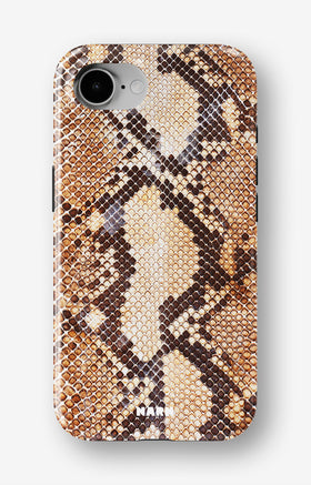 iPhone 16e Tough Case – Brown Snakeskin - View 1