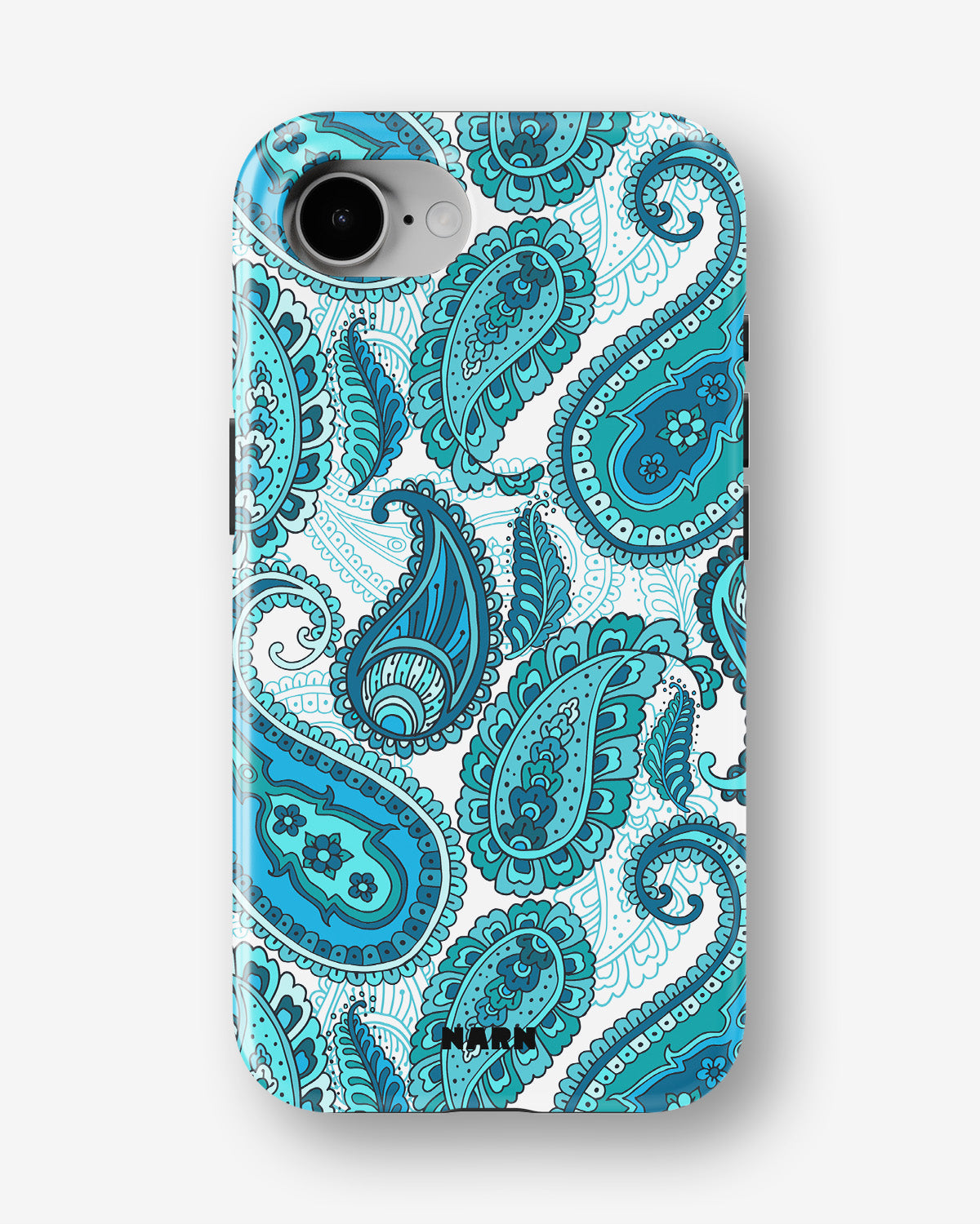 iPhone 16e Tough Case – Turquoise Paisley - View 1