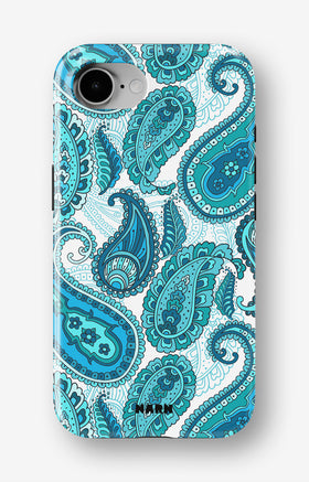 iPhone 16e Tough Case – Turquoise Paisley - View 1