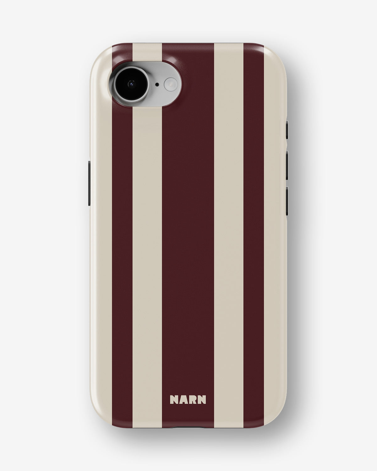 iPhone 16e Tough Case – Bordeaux Stripe - View 1