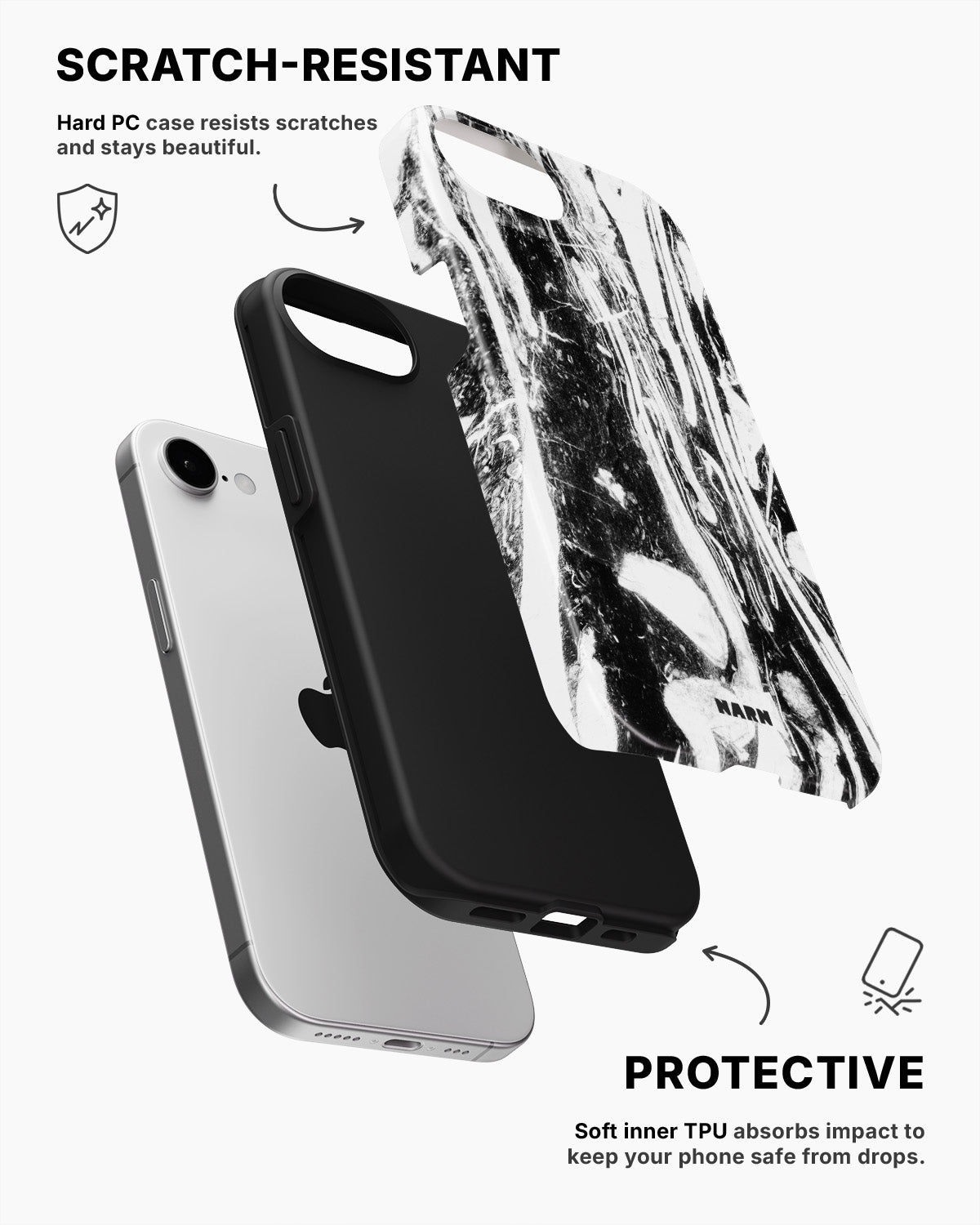iPhone 16e Tough Case – Liquid Obsidian - View 2