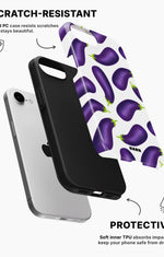 iPhone 16e Tough Case – Eggplant Pattern - View 2