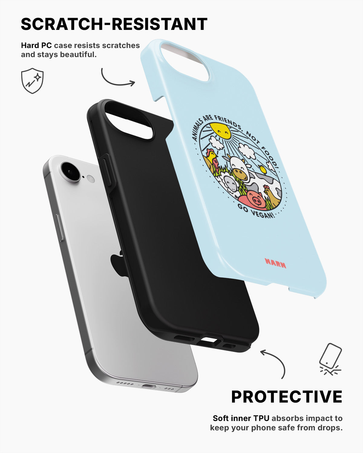 iPhone 16e Tough Case – Friends, Not Food - View 2