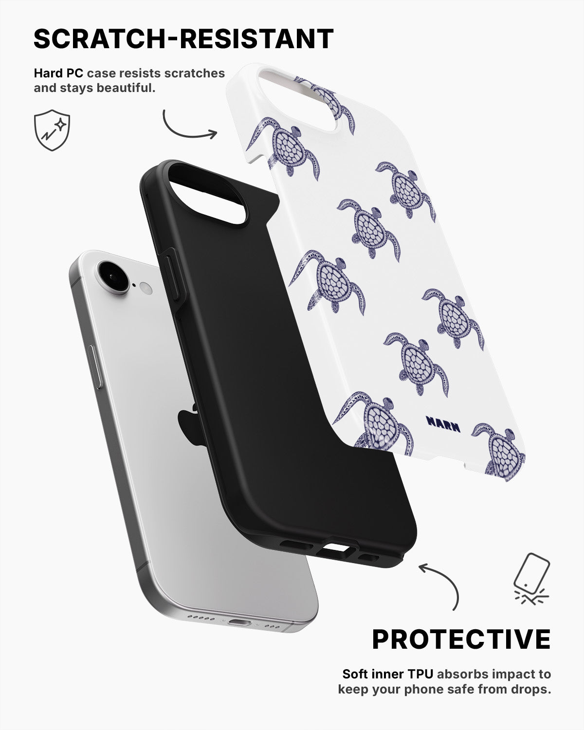 iPhone 16e Tough Case – Blue Turtles - View 2