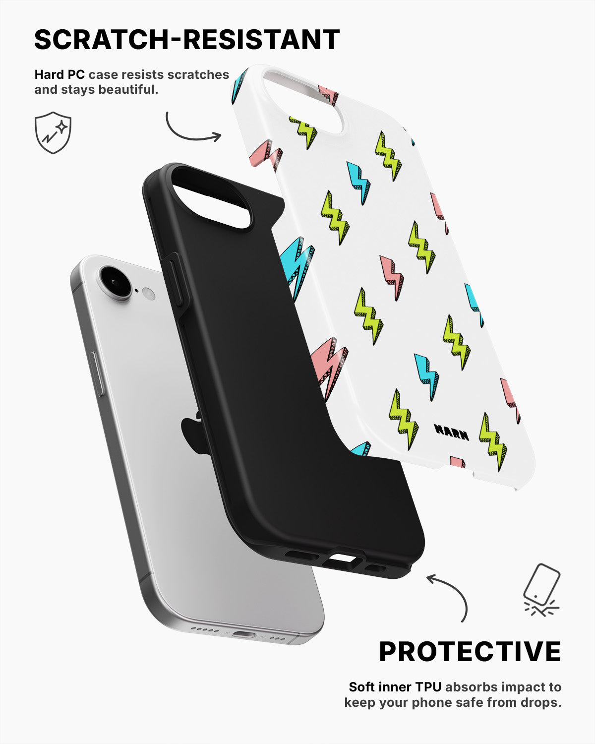 iPhone 16e Tough Case – Lightning Bolts - View 2