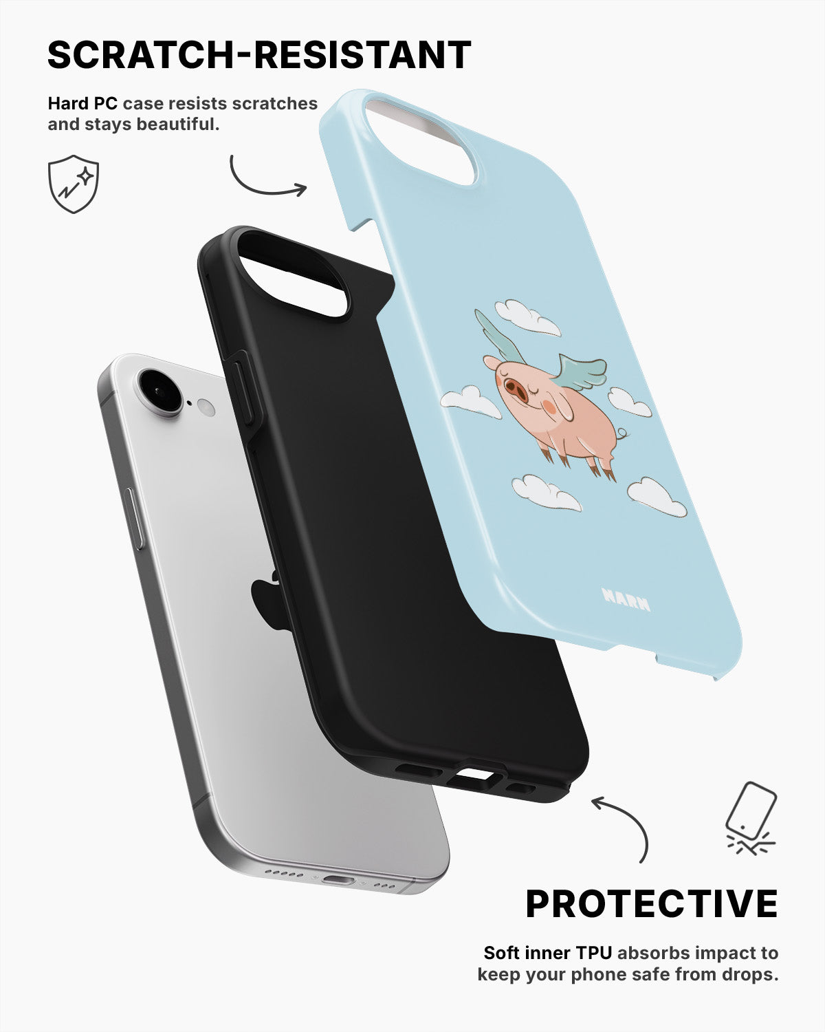 iPhone 16e Tough Case – Dreamy Pig - View 2