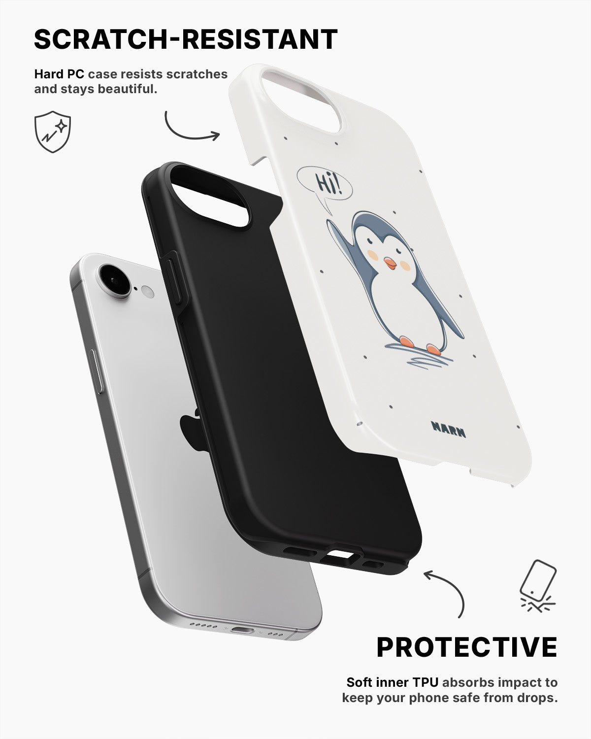 iPhone 16e Tough Case – Cute Penguin - View 2