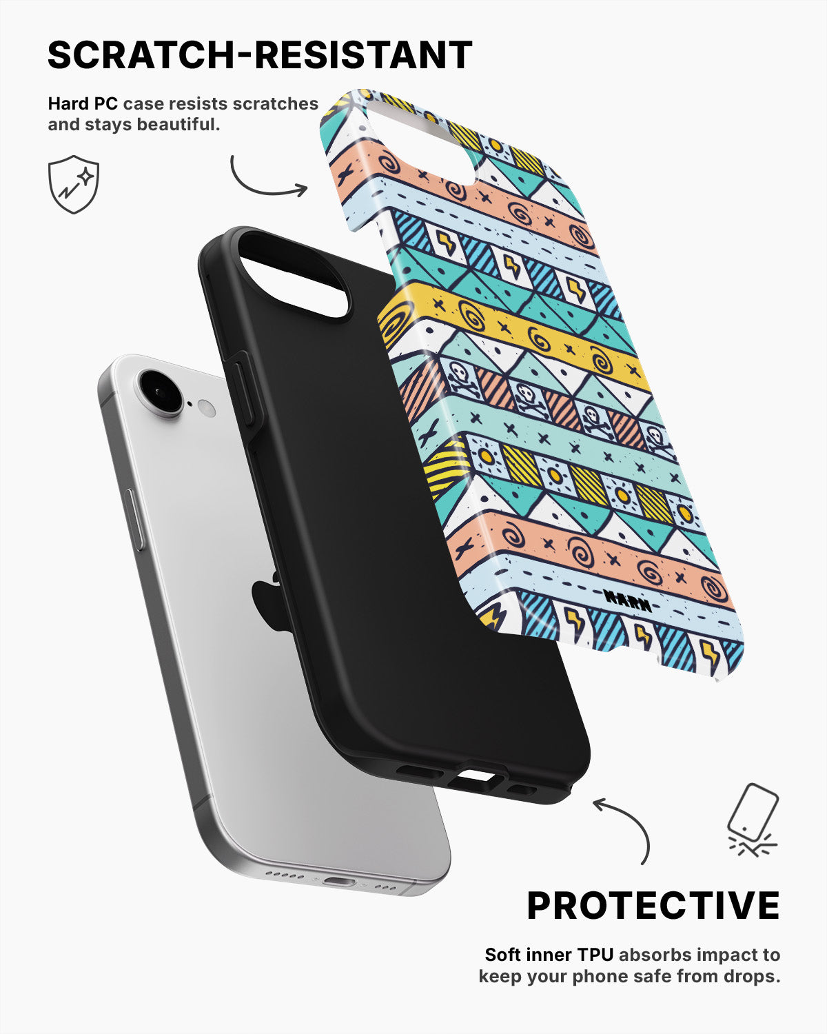 iPhone 16e Tough Case – Cute Pattern - View 2