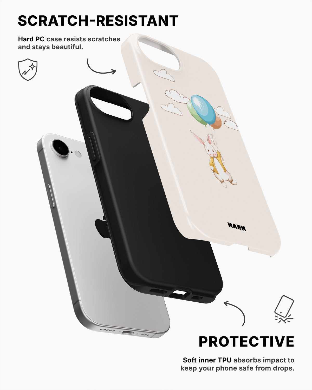 iPhone 16e Tough Case – Flying Rabbit - View 2