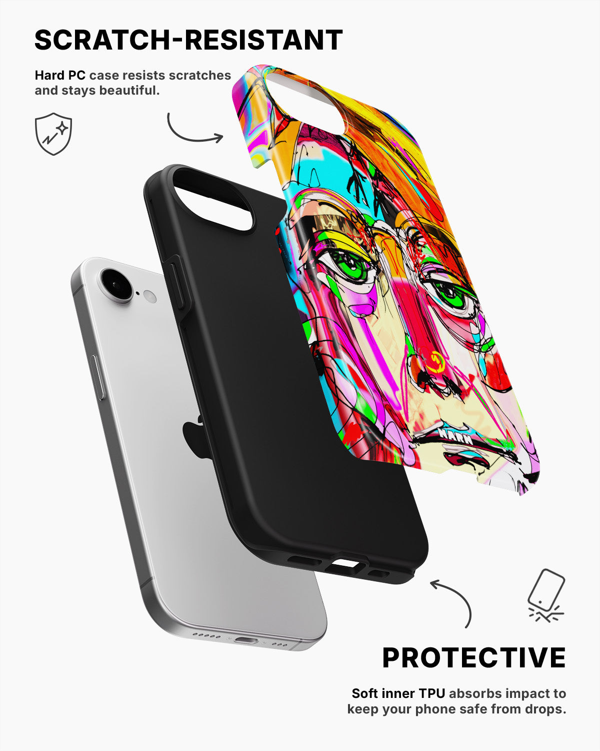 iPhone 16e Tough Case – Abstract Portrait - View 2