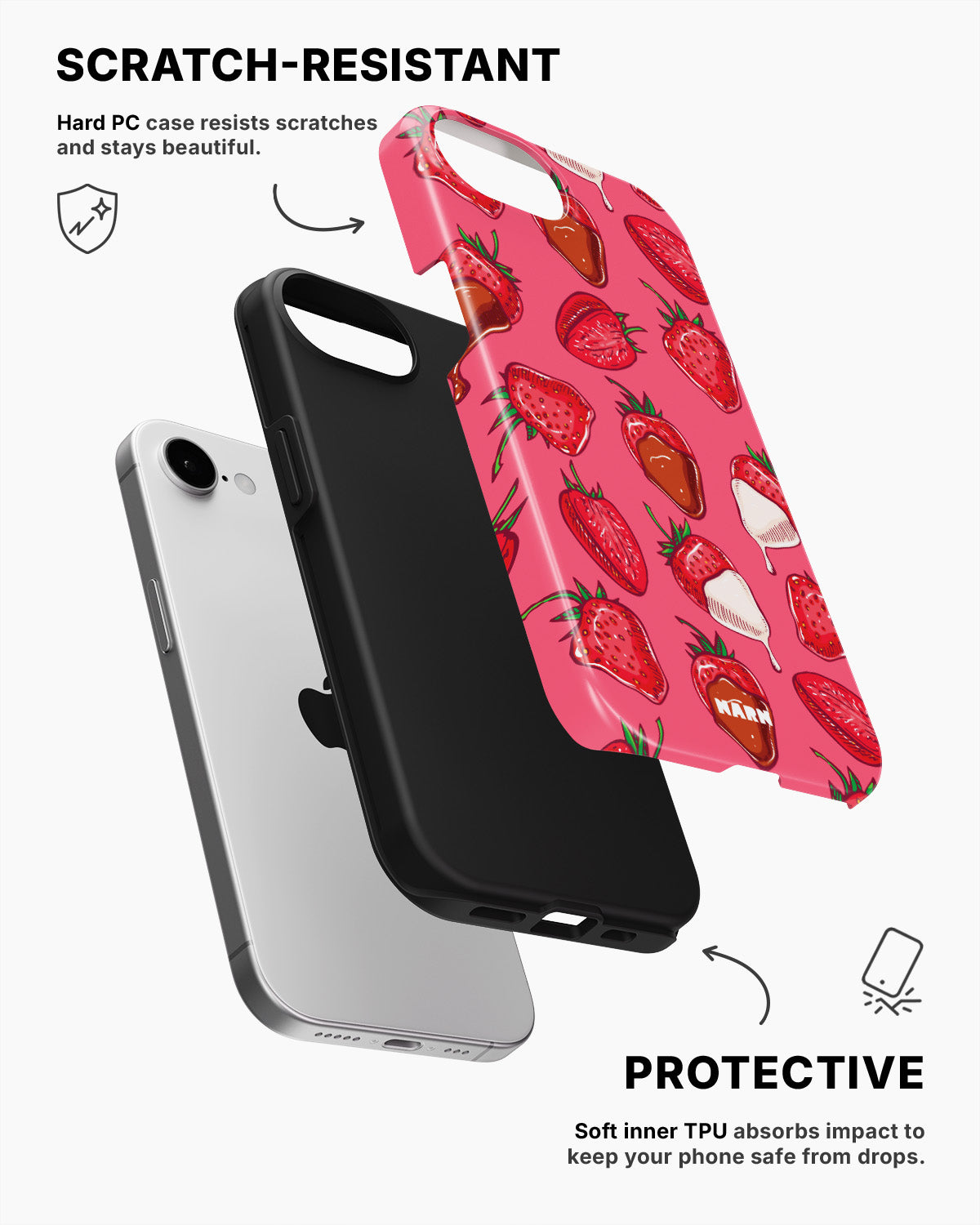 iPhone 16e Tough Case – Strawberry Chocolate - View 2