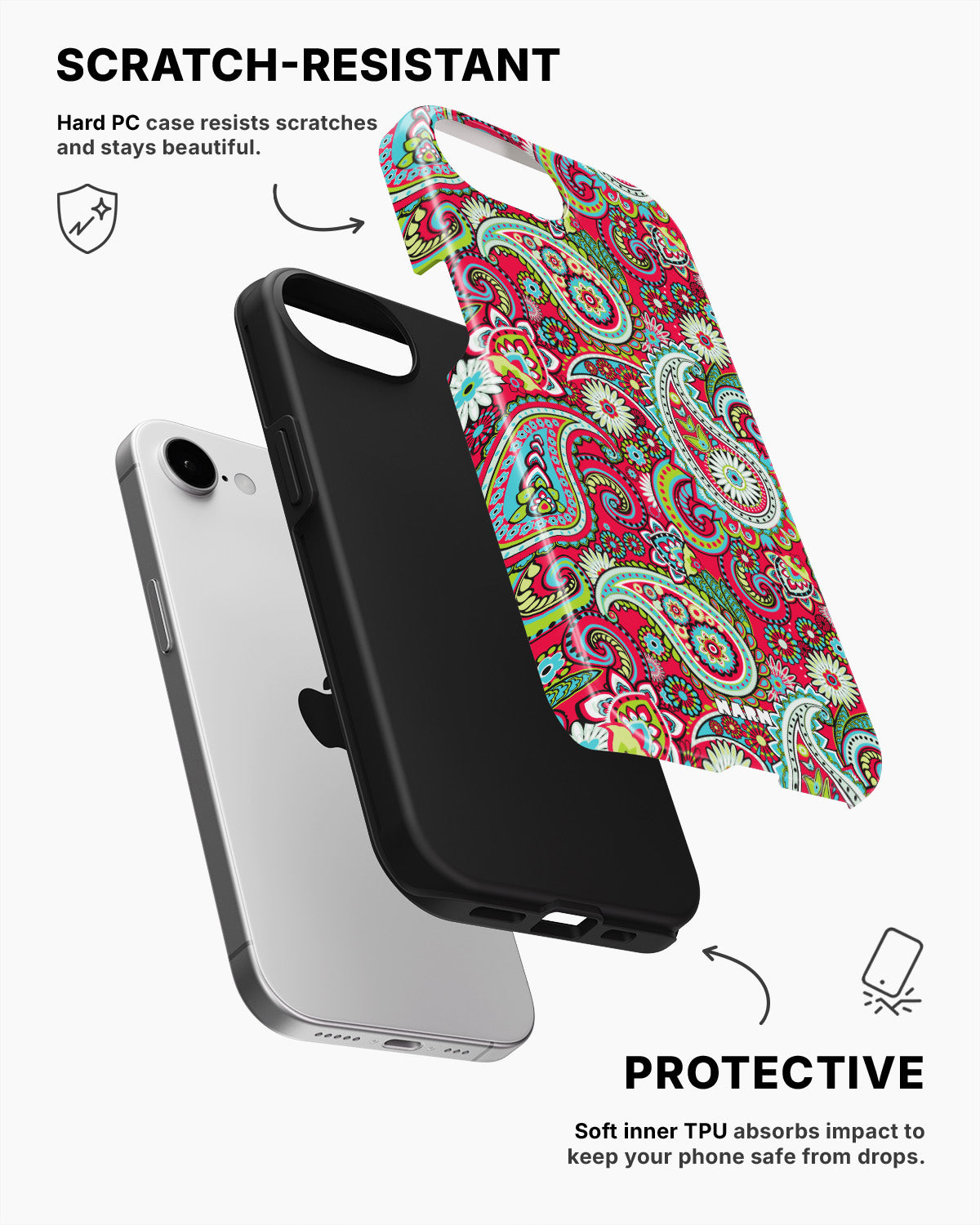 iPhone 16e Tough Case – Paisley Paradise - View 2