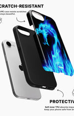 iPhone 16e Tough Case – Blue Flames Dragon - View 2