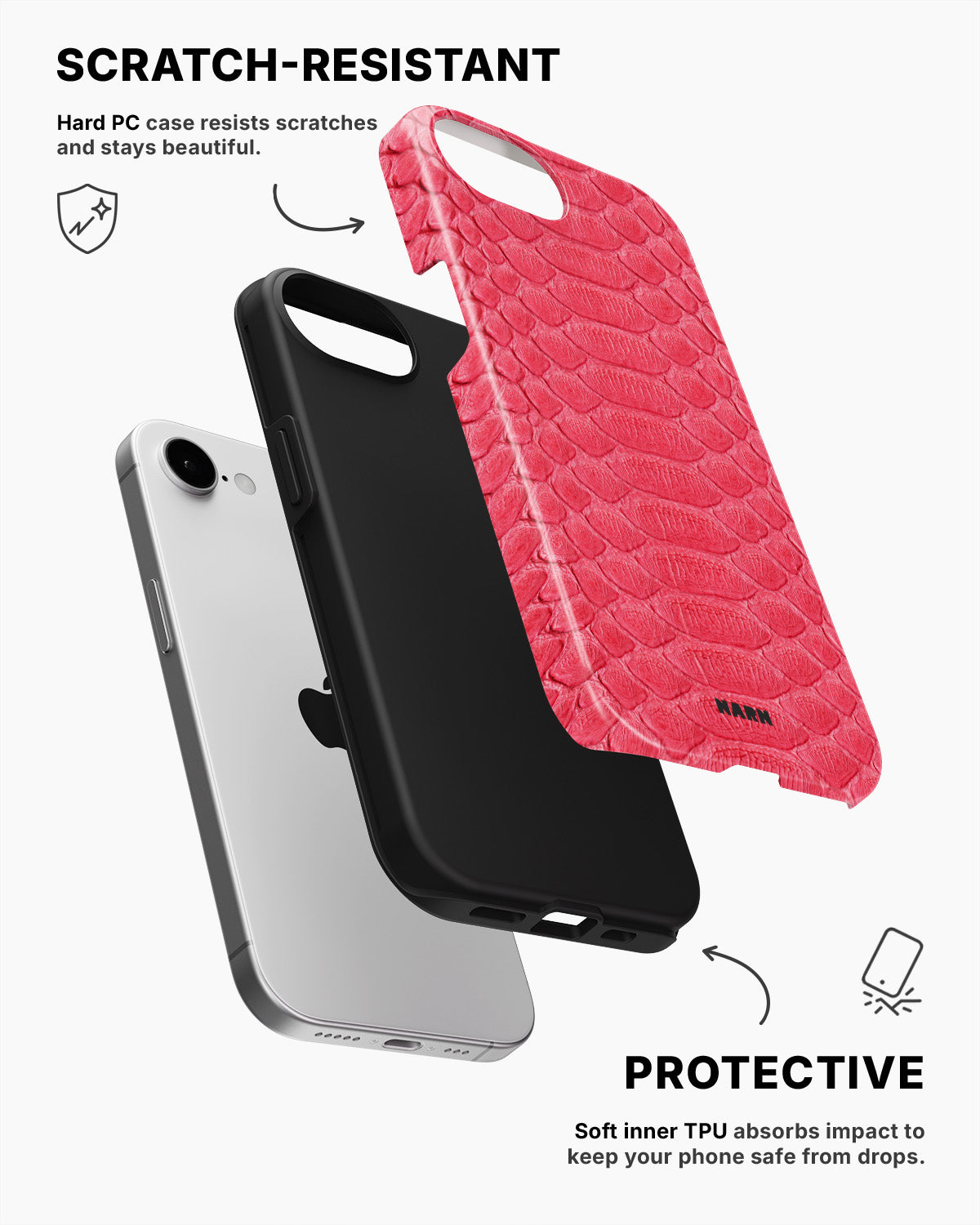 iPhone 16e Tough Case – Pink Snake - View 2