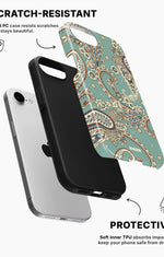 iPhone 16e Tough Case – Paisley Green - View 2