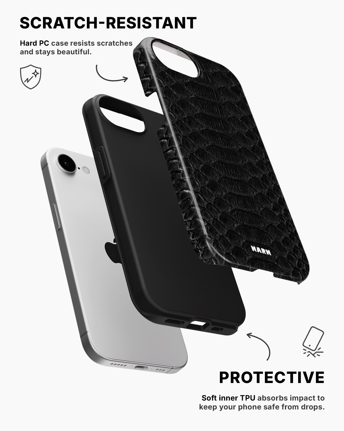 iPhone 16e Tough Case – Black Snake - View 2