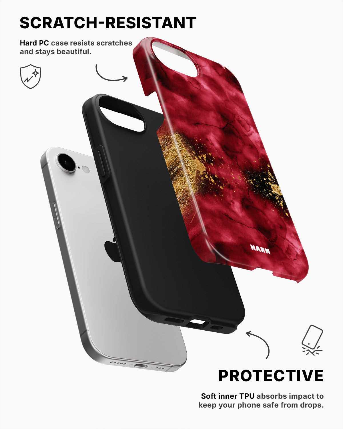 iPhone 16e Tough Case – Burgendy Shimmer - View 2