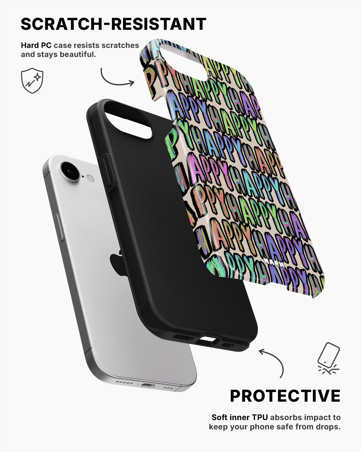 iPhone 16e Tough Case – Happy - View 2