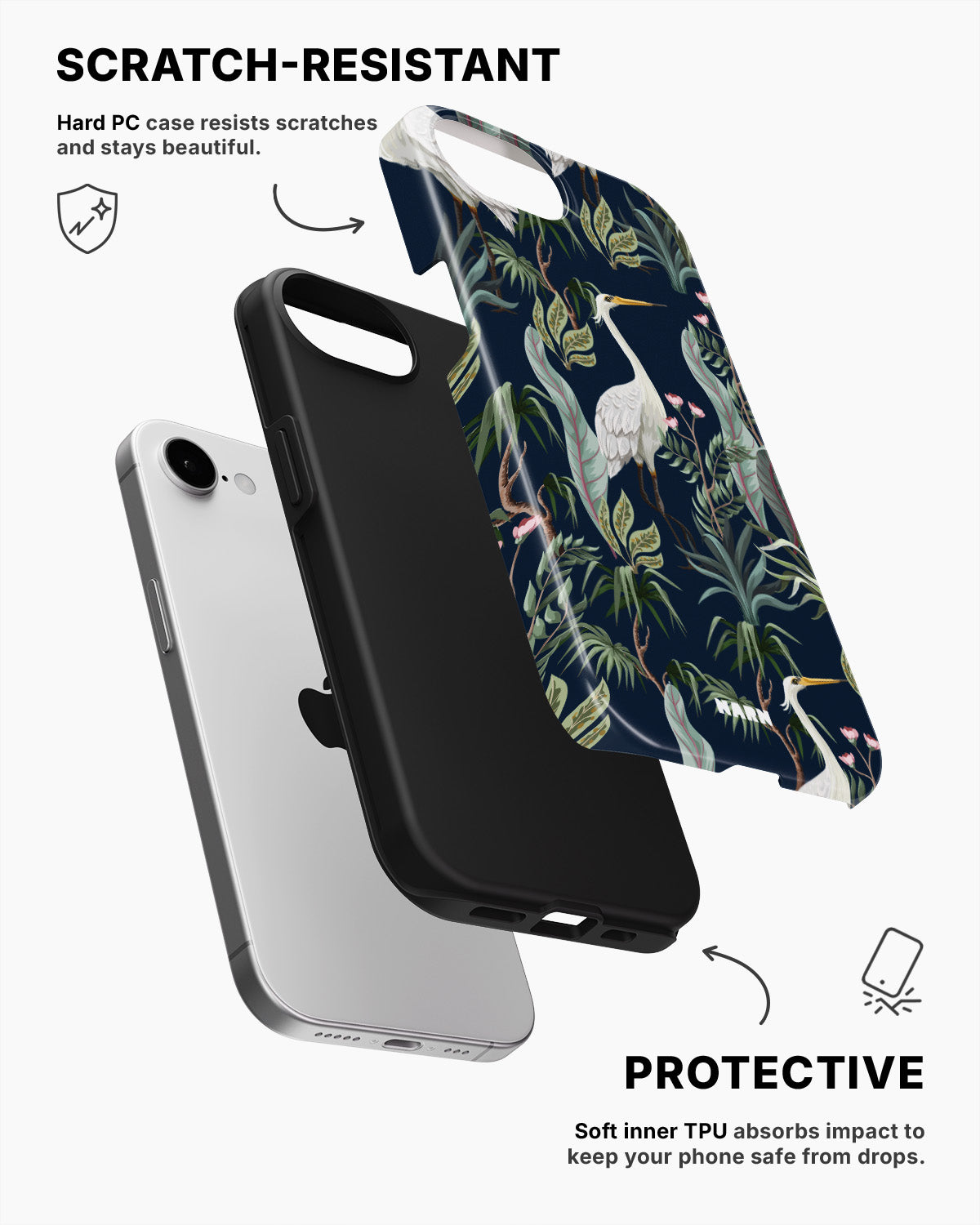 iPhone 16e Tough Case – Royal Bird - View 2