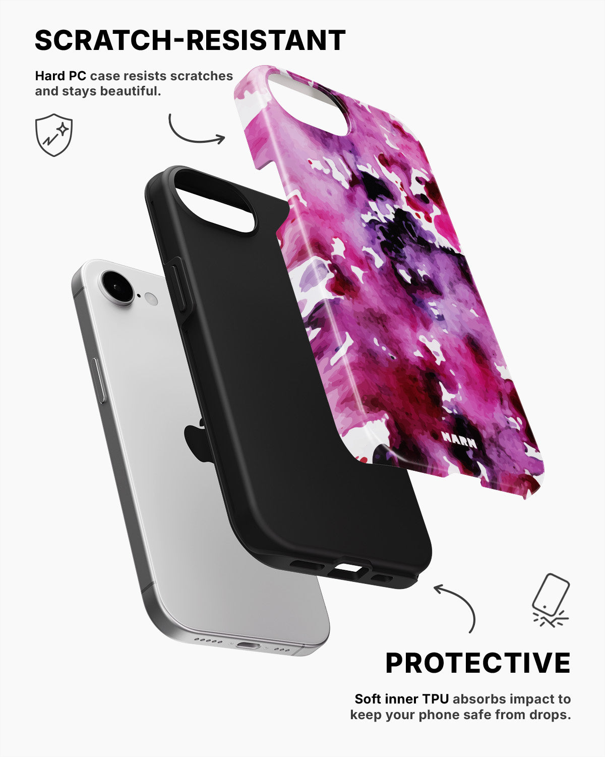iPhone 16e Tough Case – Floral Splash - View 2