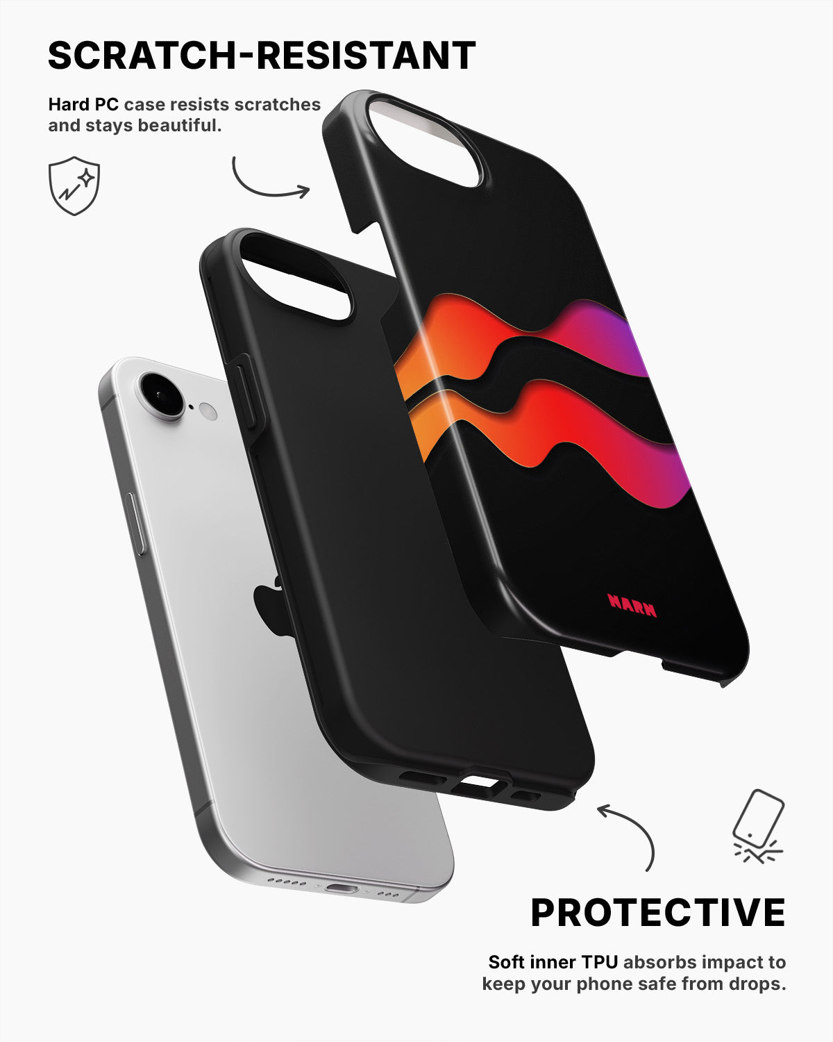 iPhone 16e Tough Case – Color Wave - View 2
