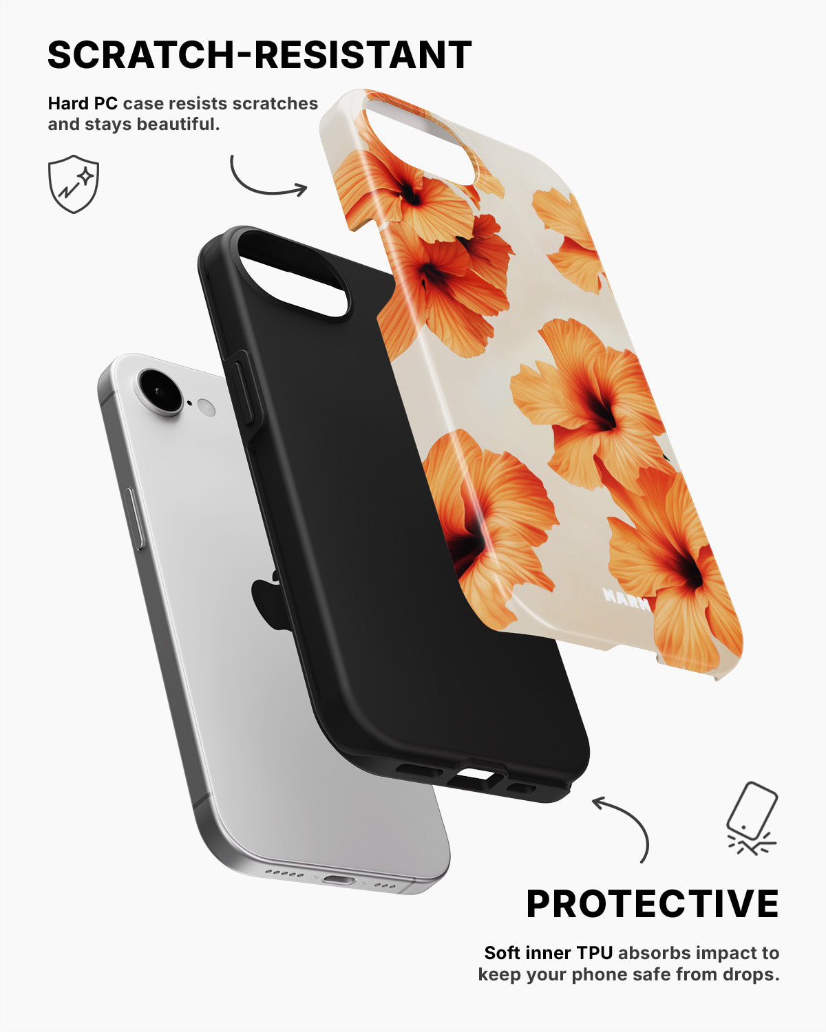 iPhone 16e Tough Case – Hibiscus Dreams - View 2