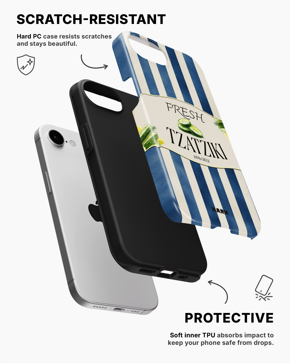iPhone 16e Tough Case – Greek Blues - View 2