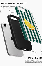 iPhone 16e Tough Case – Lemon Stripes - View 2