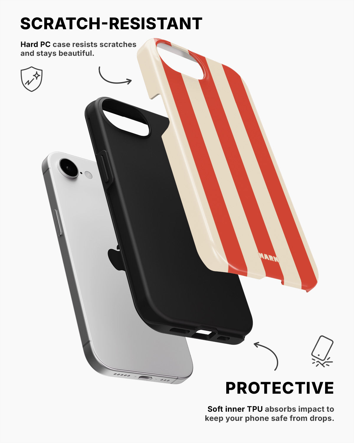 iPhone 16e Tough Case – Sunset Stripes - View 2