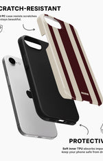 iPhone 16e Tough Case – Bordeaux Stripe - View 2