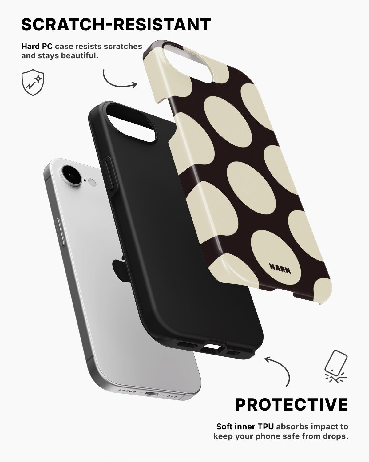 iPhone 16e Tough Case – Bold Dots - View 2