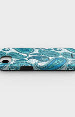 iPhone 16e Tough Case – Turquoise Paisley - View 3