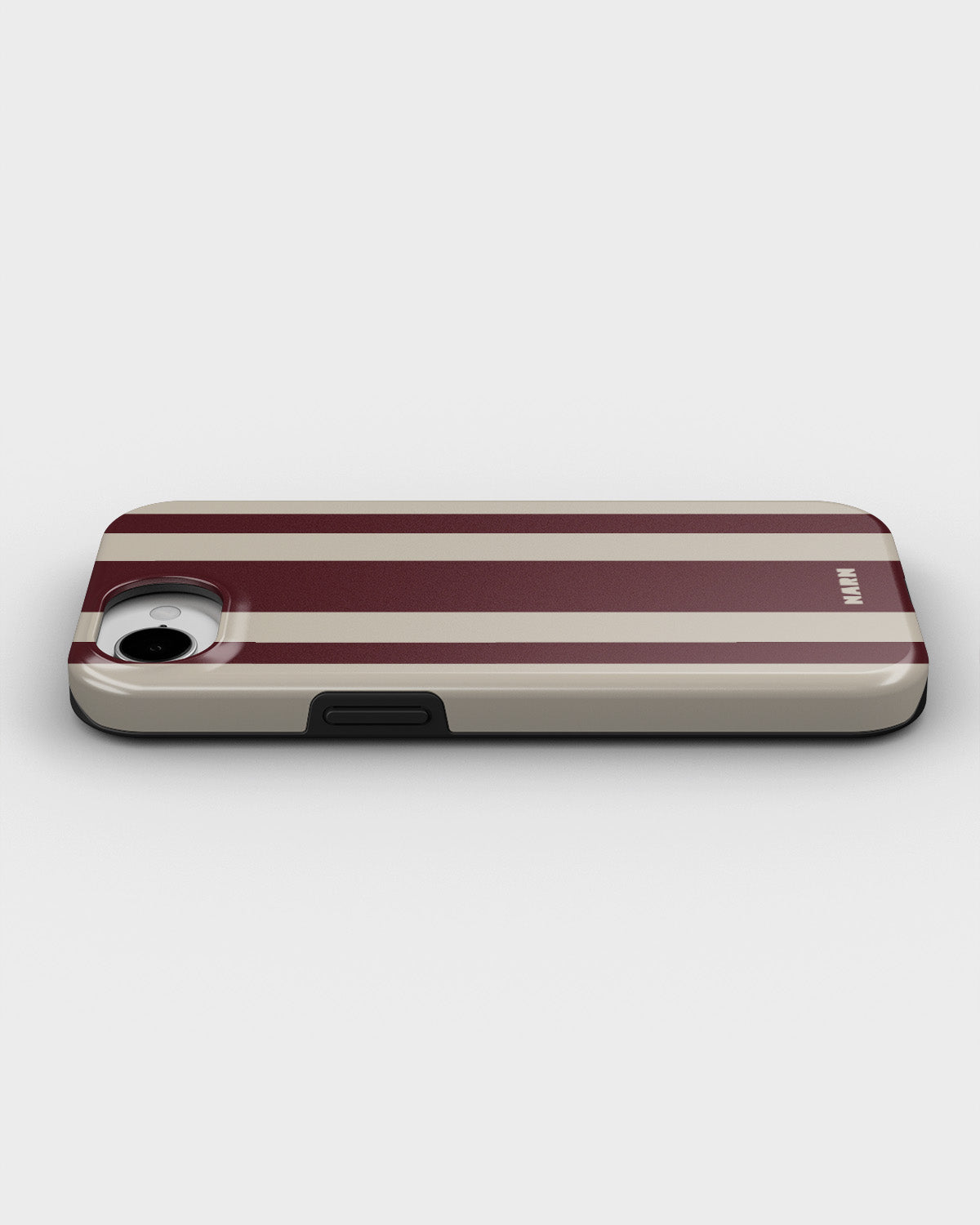 iPhone 16e Tough Case – Bordeaux Stripe - View 3