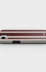 iPhone 16e Tough Case – Bordeaux Stripe - View 3