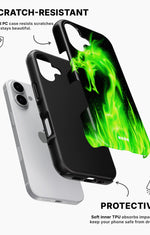 iPhone 17 Tough Case – Green Flames Dragon - View 2