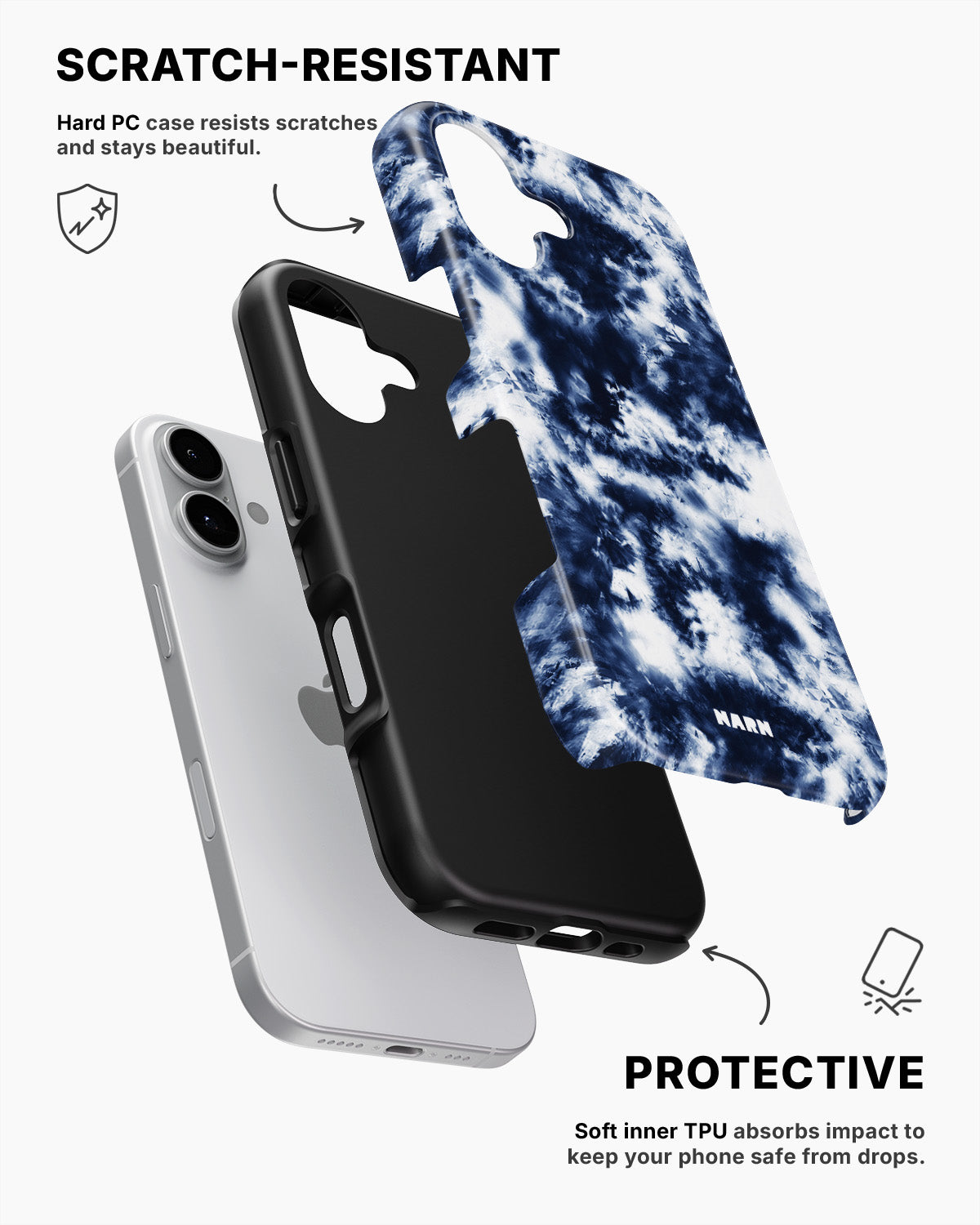 iPhone 17 Tough Case – Tie Dye Blue - View 2