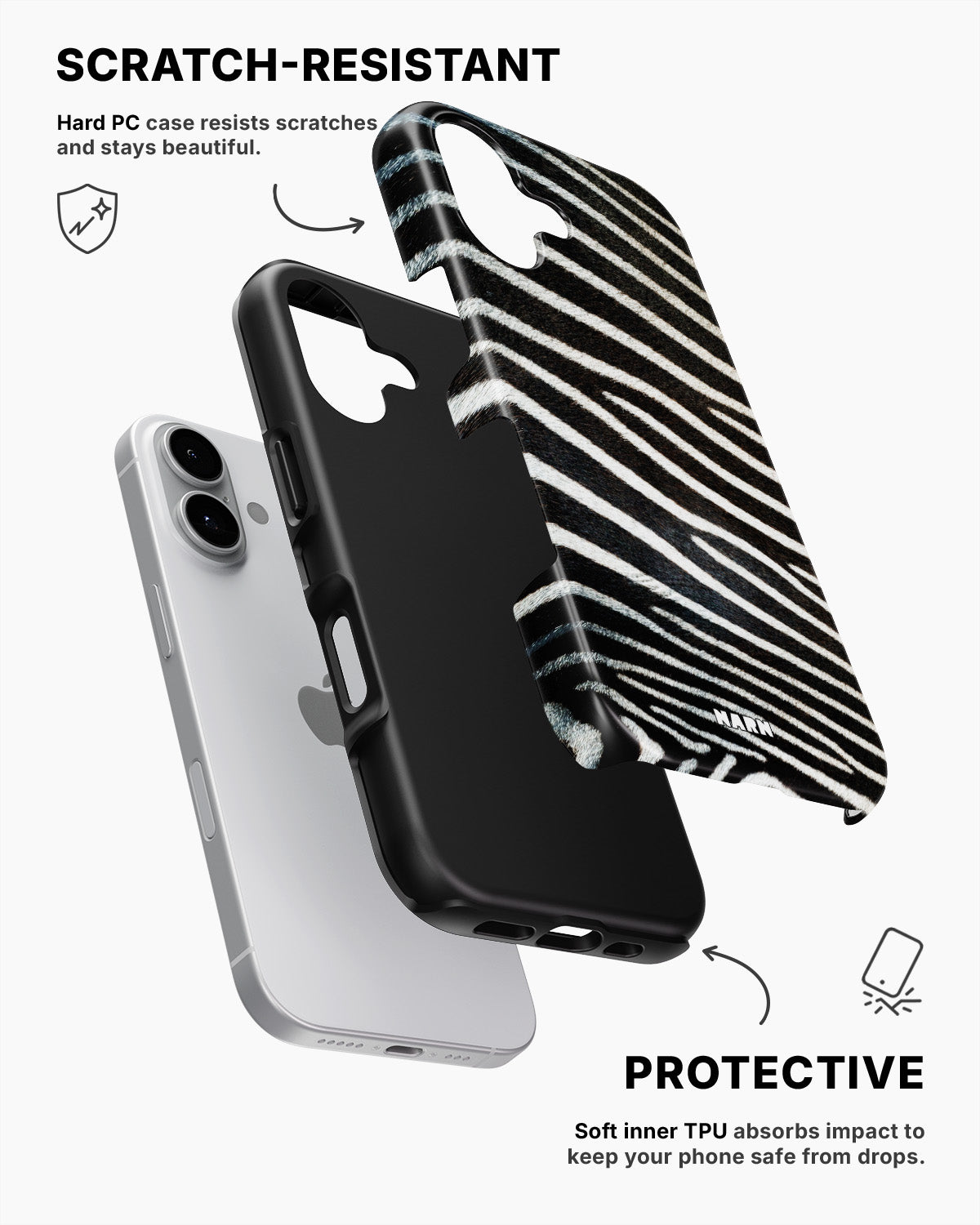iPhone 17 Tough Case – Zebra Stripe - View 2