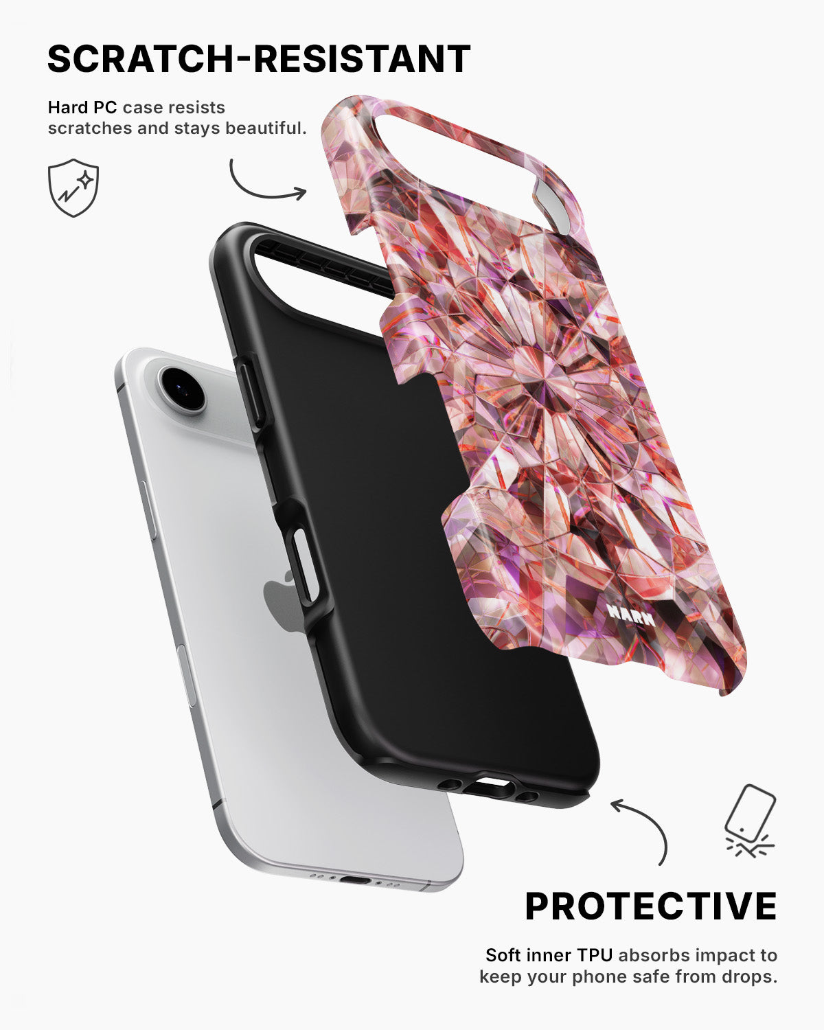iPhone Air Tough Case – Pink Crystals - View 2