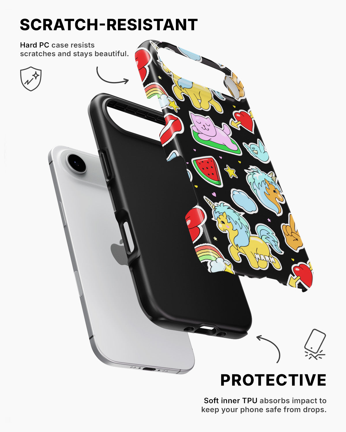 iPhone Air Tough Case – Cute Stickers - View 2