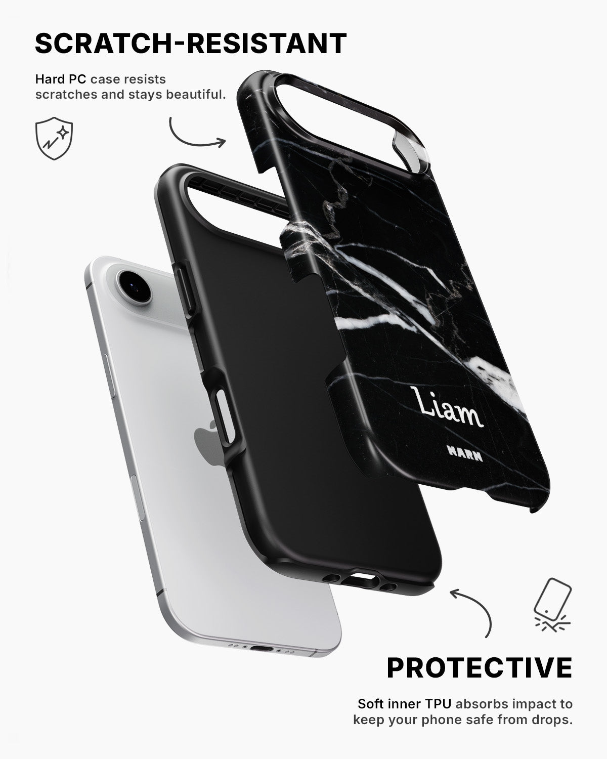 iPhone Air Tough Case – Custom - Black Marble - View 2