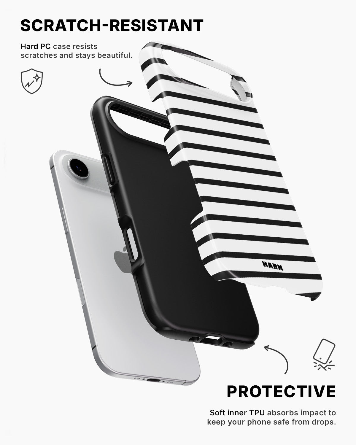 iPhone Air Tough Case – Black Stripes - View 2